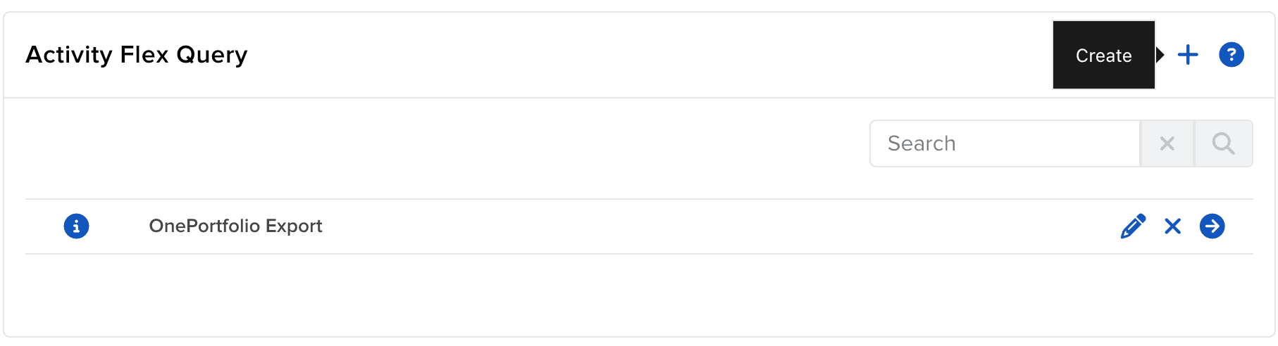 In the "Activity Flex Query" section, click on the "+" (plus) sign to create a new query.